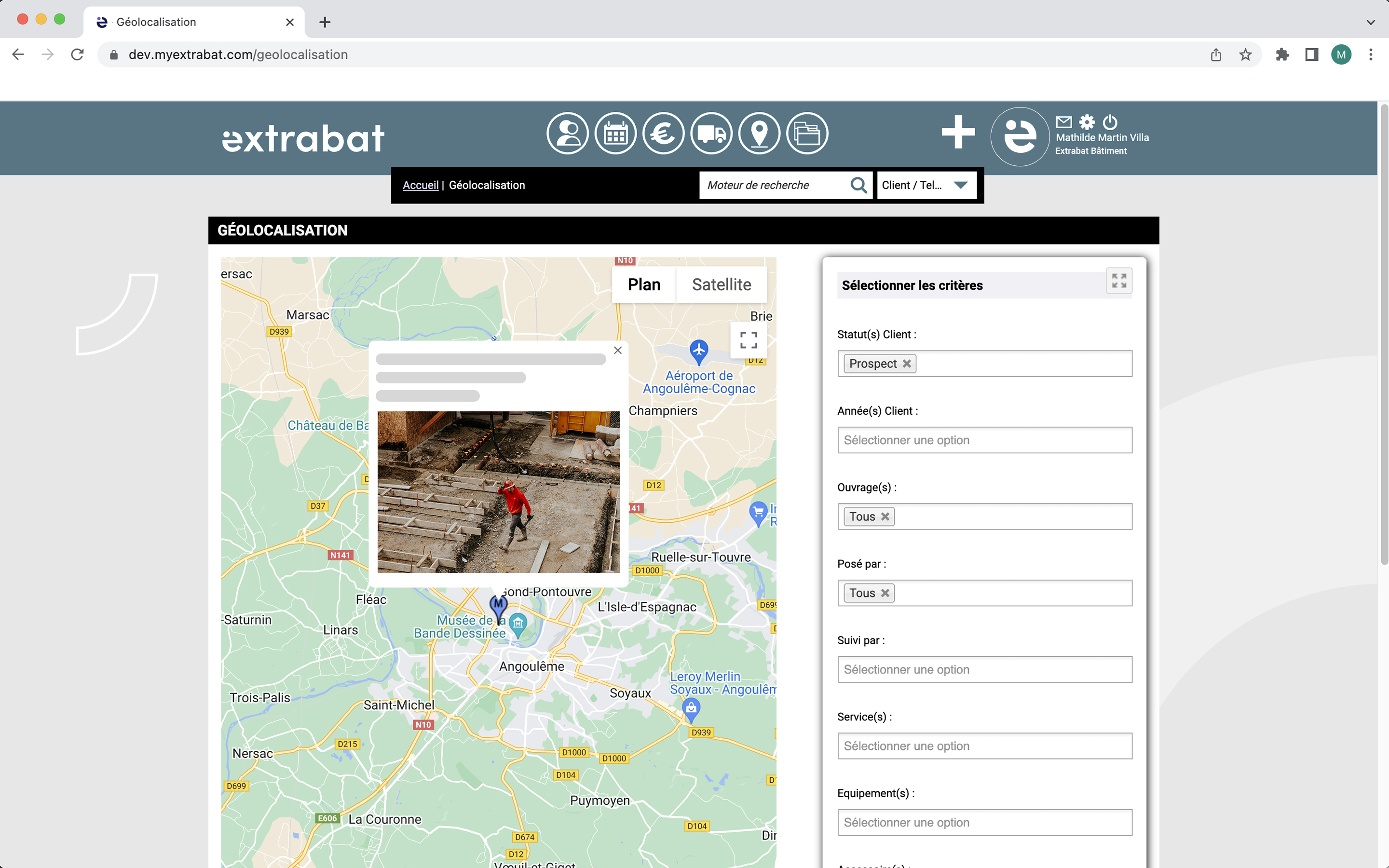 screenshot of Extrabat Batiment